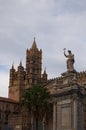 PALERMO, ITALYÃ¢â¬â03 January 2017: One of the main attractions of city - Palermo Cathedral. Amazing architecture of building